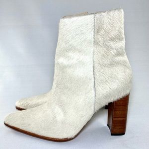 Franziska Hubener pony hair heeled ankle boots. 🤍